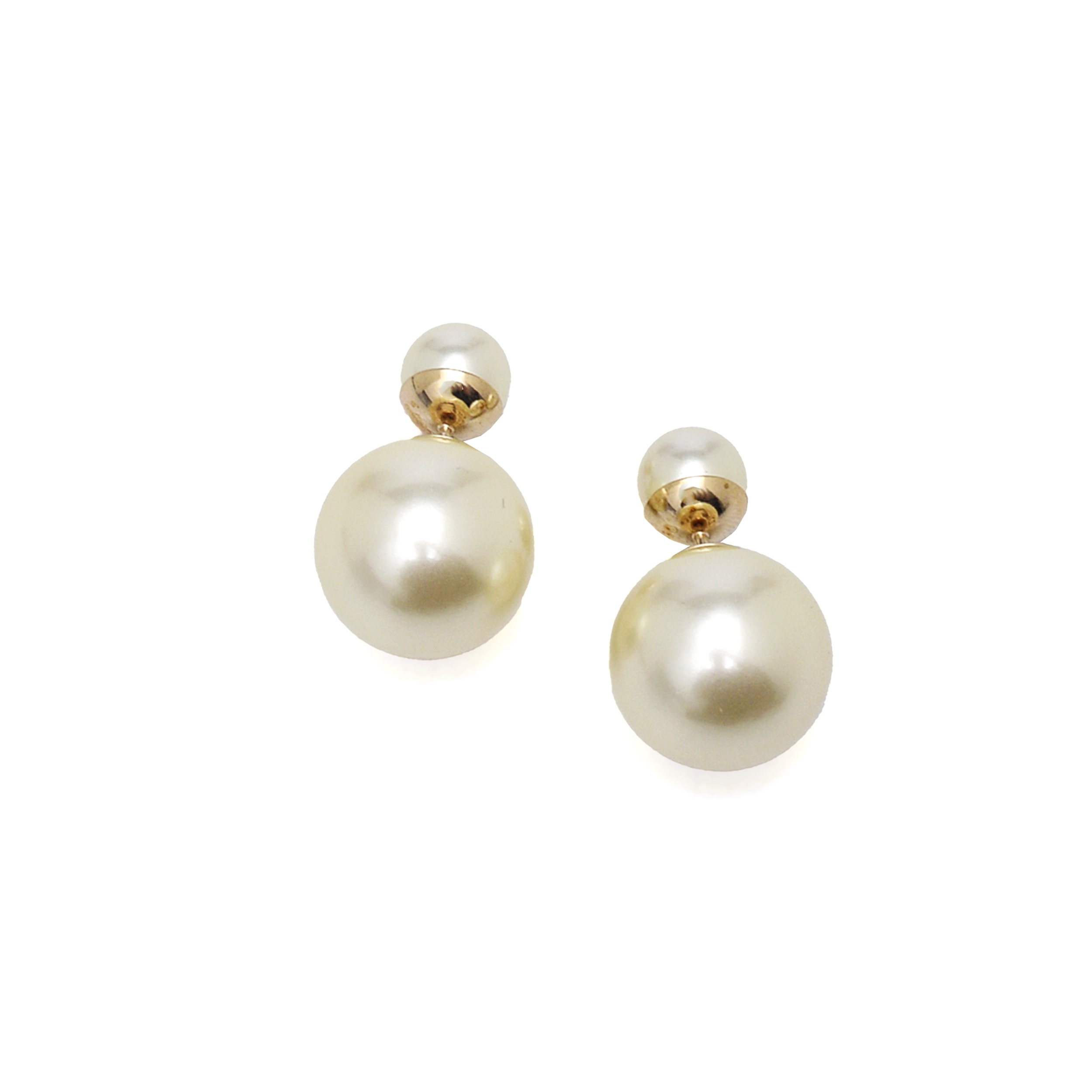 Christian Dior - Pearl Gold Toned Tribales Earrings